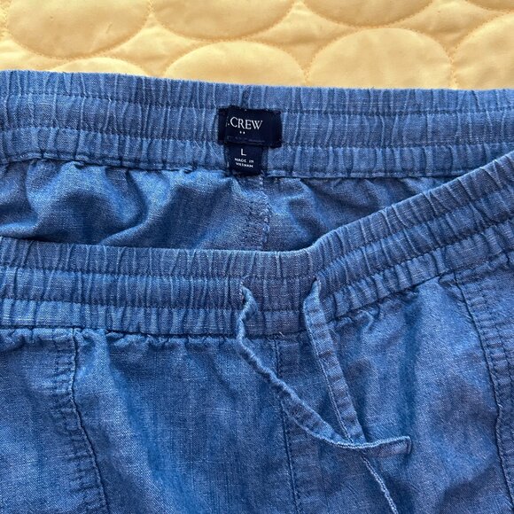 J. Crew Women's Chambray Seaside Drawstring Shorts, Size Large (Two Pairs) - Picture 9 of 11